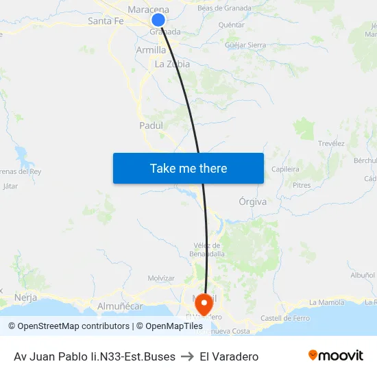 Av Juan Pablo Ii.N33-Est.Buses to El Varadero map