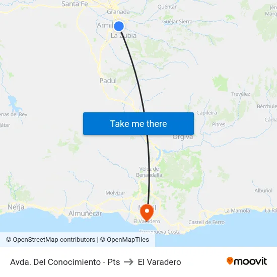Avda. Del Conocimiento - Pts to El Varadero map
