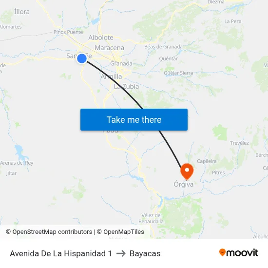 Avenida De La Hispanidad 1 to Bayacas map