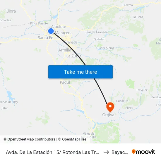 Avda. De La Estación 15/ Rotonda Las Tres C to Bayacas map