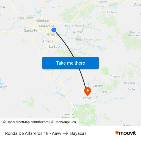 Ronda De Alfareros 18 - Aavv to Bayacas map