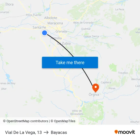 Vial De La Vega, 13 to Bayacas map