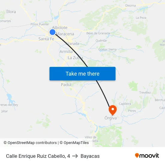 Calle Enrique Ruiz Cabello, 4 to Bayacas map