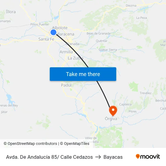 Avda. De Andalucía 85/ Calle Cedazos to Bayacas map