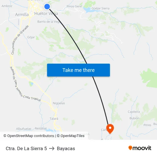 Ctra. De La Sierra 5 to Bayacas map