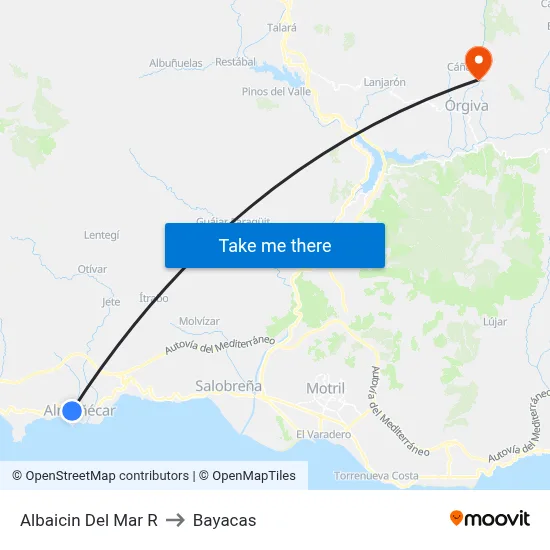 Albaicin Del Mar R to Bayacas map