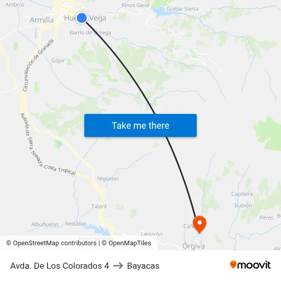 Avda. De Los Colorados 4 to Bayacas map