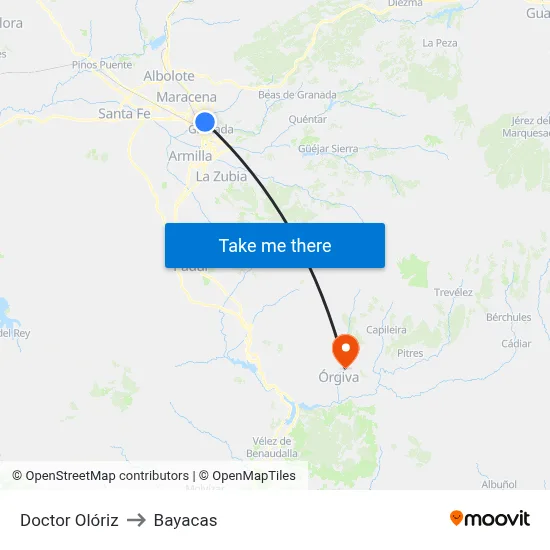 Doctor Olóriz to Bayacas map