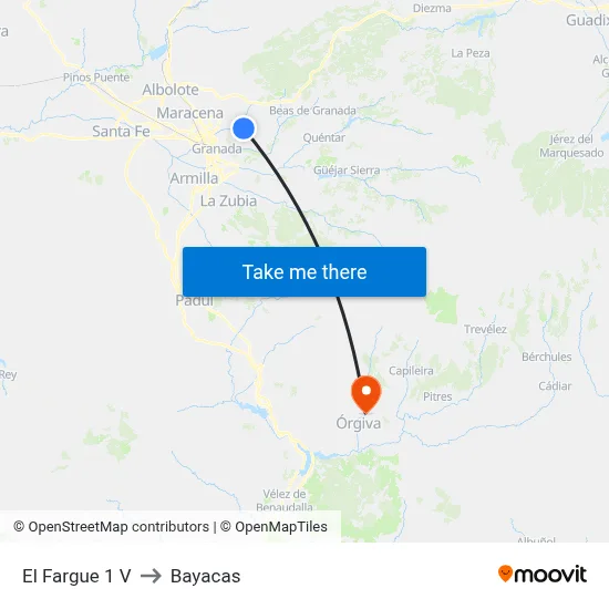 El Fargue 1 V to Bayacas map