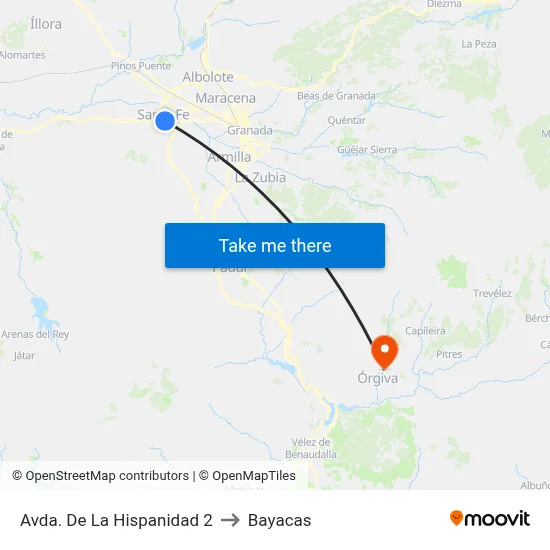 Avda. De La Hispanidad 2 to Bayacas map