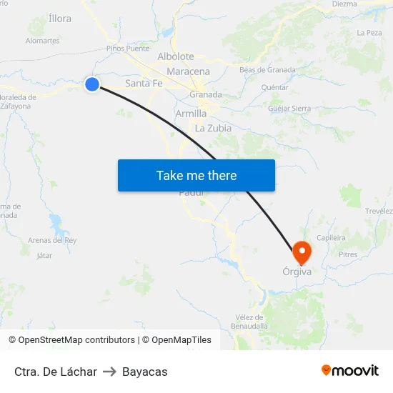 Ctra. De Láchar to Bayacas map