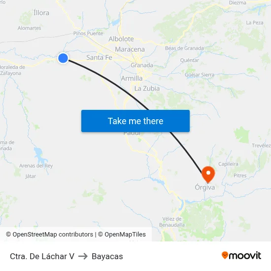 Ctra. De Láchar V to Bayacas map