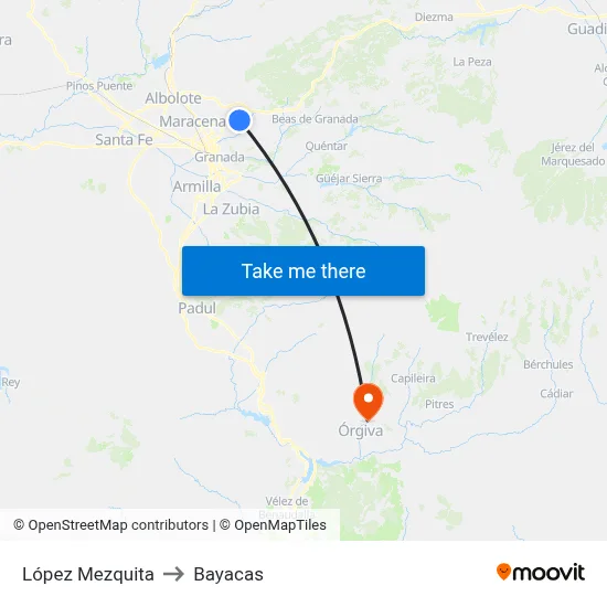 López Mezquita to Bayacas map
