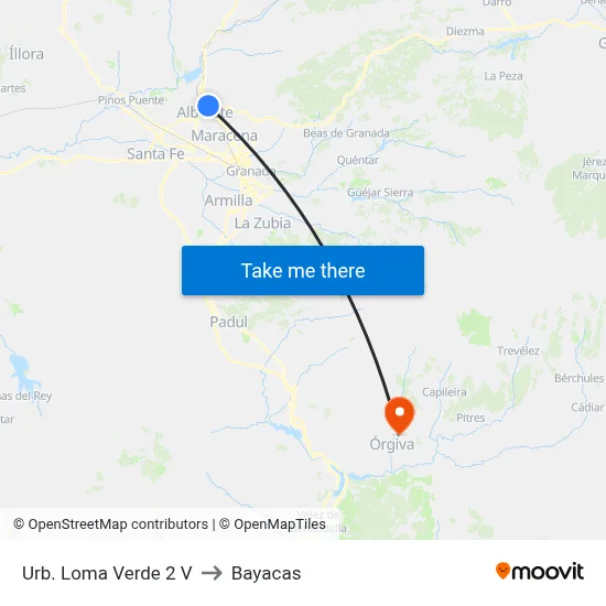 Urb. Loma Verde 2 V to Bayacas map
