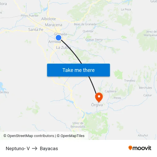 Neptuno- V to Bayacas map