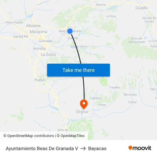 Ayuntamiento Beas De Granada V to Bayacas map