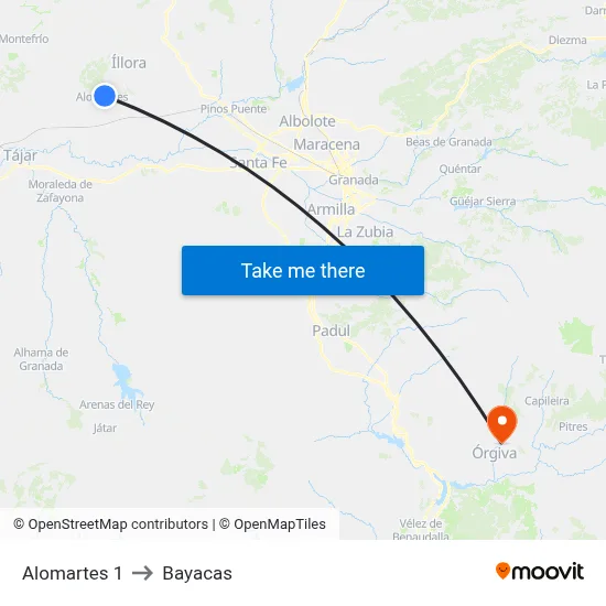 Alomartes 1 to Bayacas map