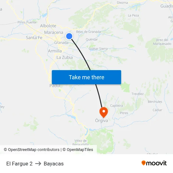 El Fargue 2 to Bayacas map