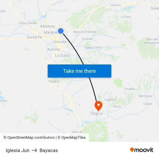 Iglesia Jun to Bayacas map