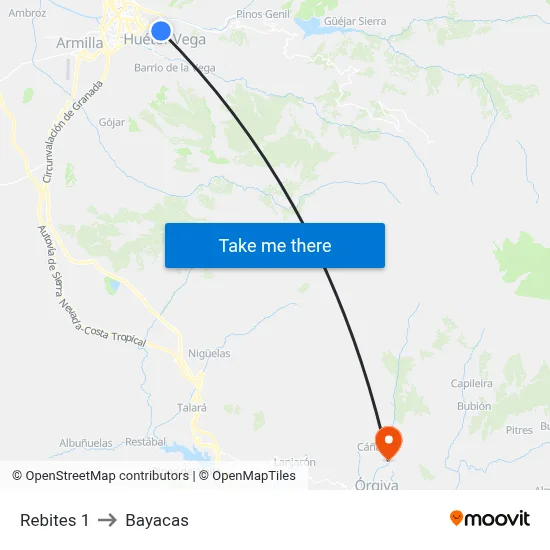 Rebites 1 to Bayacas map