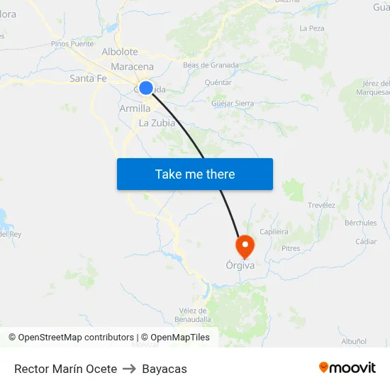 Rector Marín Ocete to Bayacas map