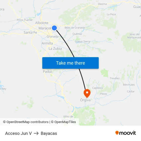 Acceso Jun V to Bayacas map