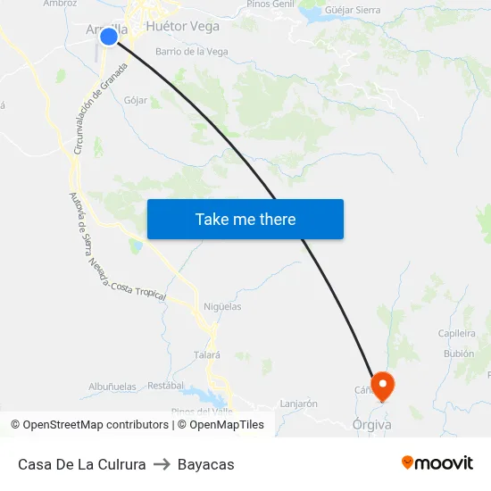 Casa De La Culrura to Bayacas map