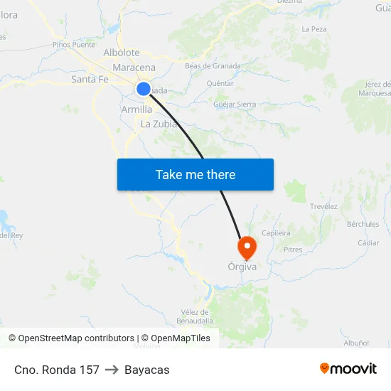 Cno. Ronda 157 to Bayacas map