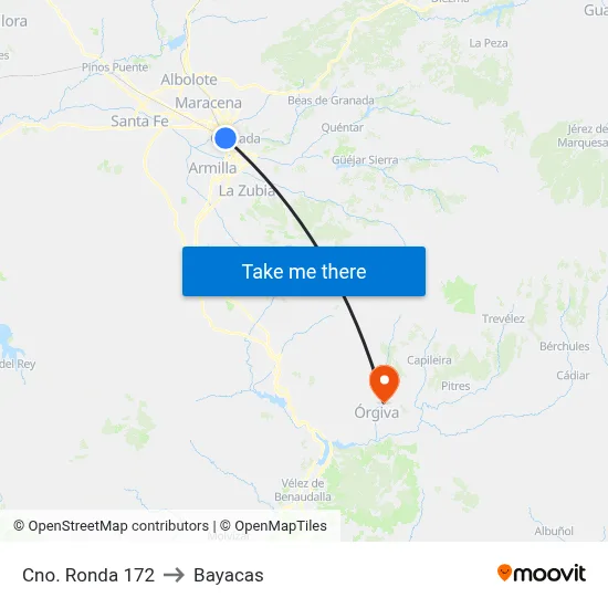 Cno. Ronda 172 to Bayacas map