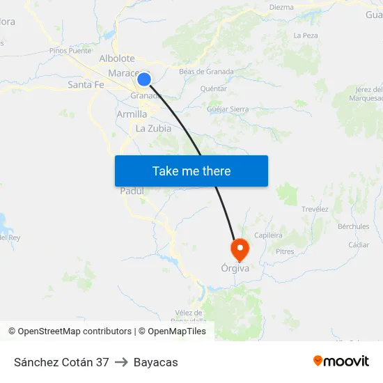 Sánchez Cotán 37 to Bayacas map