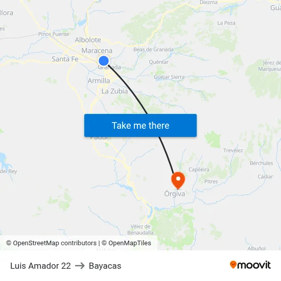 Luis Amador 22 to Bayacas map