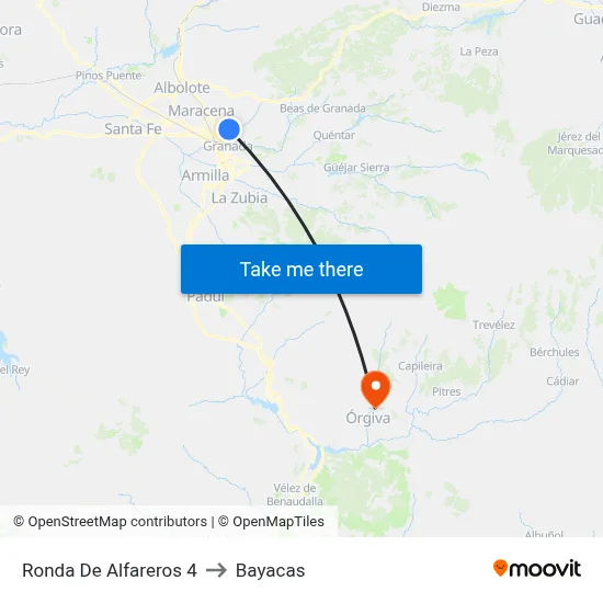 Ronda De Alfareros 4 to Bayacas map