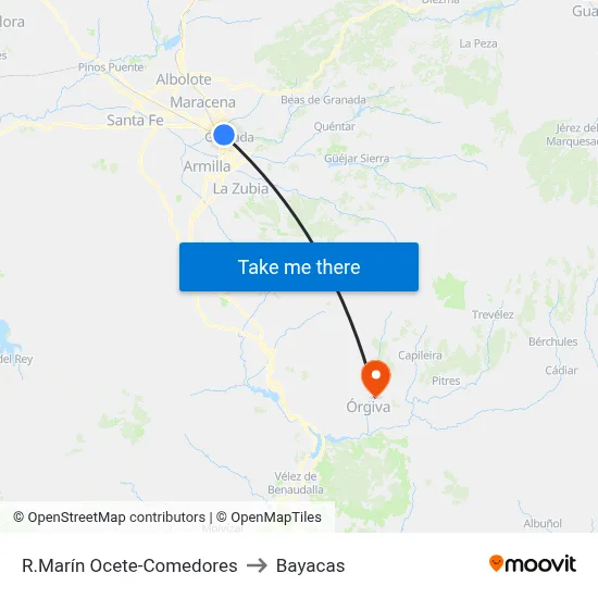 R.Marín Ocete-Comedores to Bayacas map