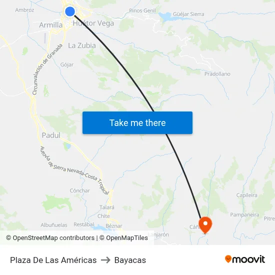 Plaza De Las Américas to Bayacas map