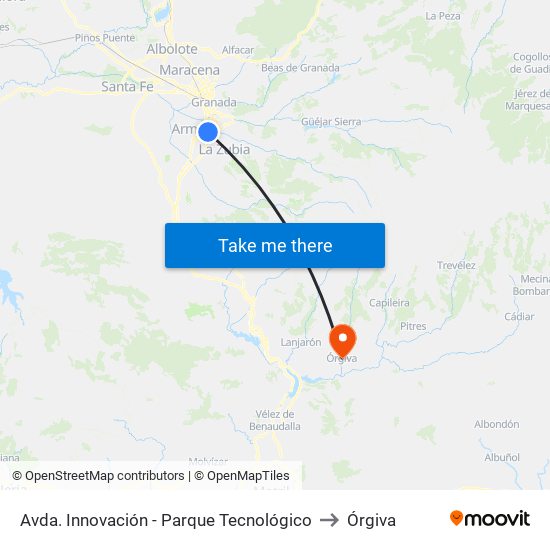 Avda. Innovación - Parque Tecnológico to Órgiva map