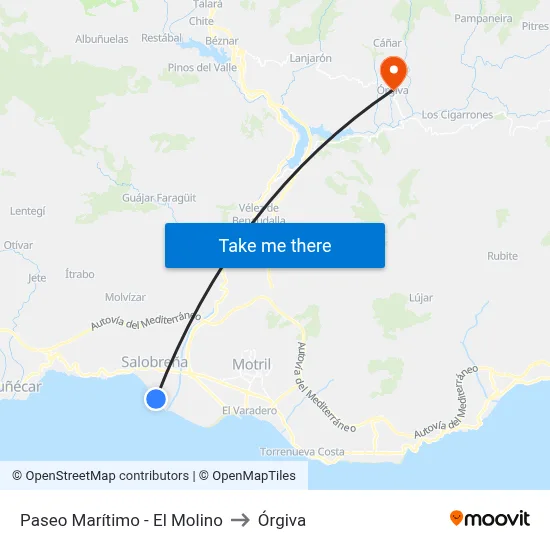 Paseo Marítimo - El Molino to Órgiva map