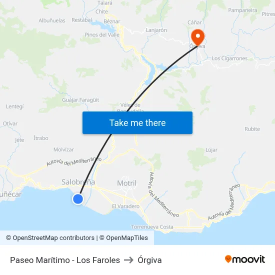 Paseo Marítimo - Los Faroles to Órgiva map