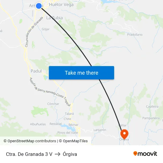 Ctra. De Granada 3 V to Órgiva map