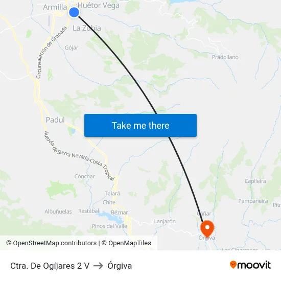 Ctra. De Ogíjares 2 V to Órgiva map