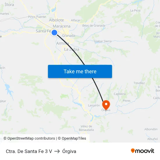 Ctra. De Santa Fe 3 V to Órgiva map
