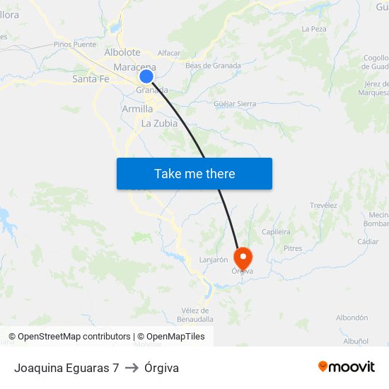 Joaquina Eguaras 7 to Órgiva map