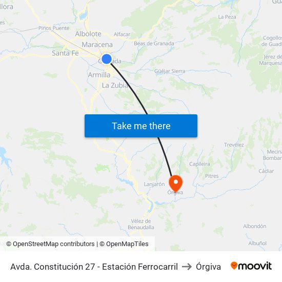 Avda. Constitución 27 - Estación Ferrocarril to Órgiva map