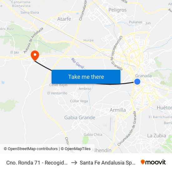 Cno. Ronda 71 - Recogidas to Santa Fe Andalusia Spain map