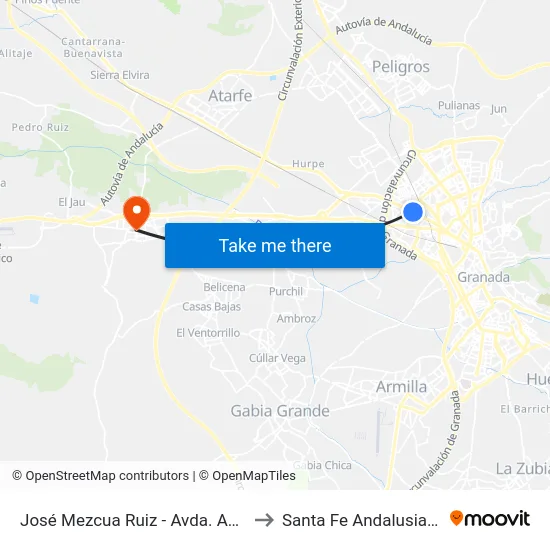 José Mezcua Ruiz - Avda. Andalucía to Santa Fe Andalusia Spain map