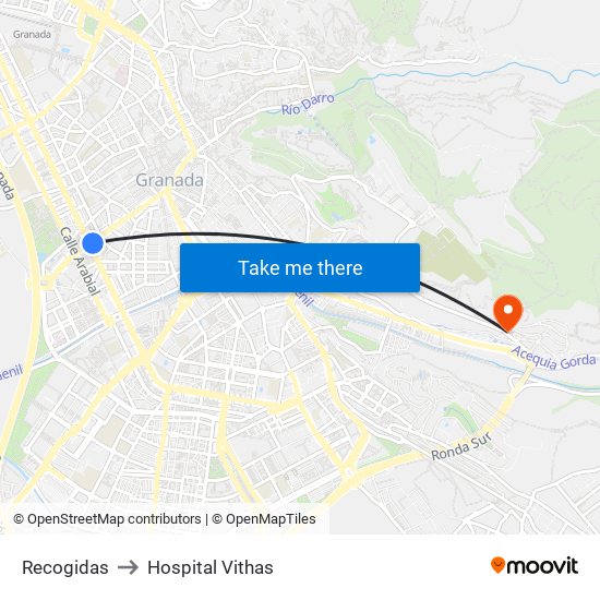 Recogidas to Hospital Vithas map