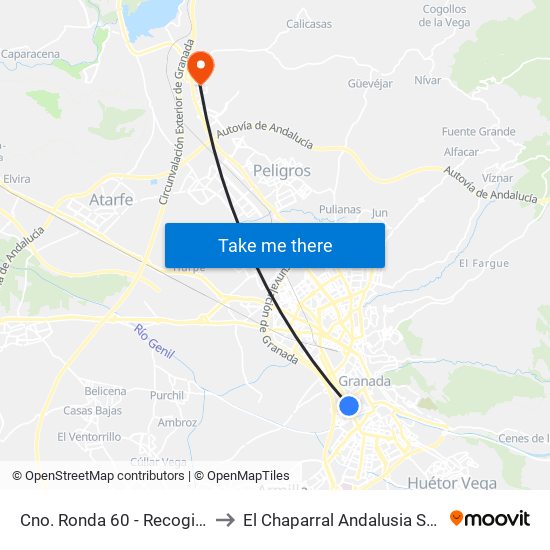 Cno. Ronda 60 - Recogidas to El Chaparral Andalusia Spain map