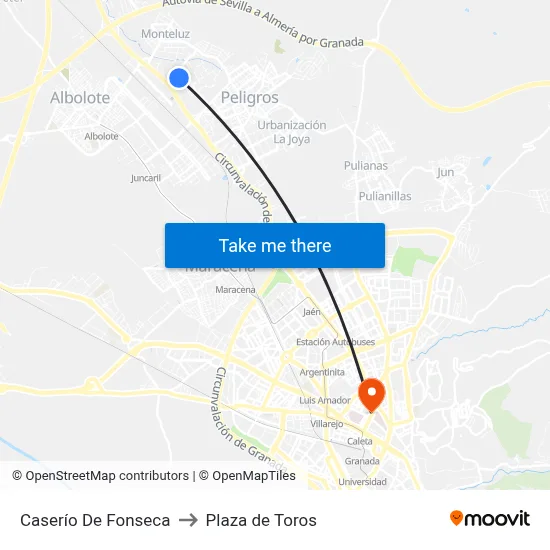Caserío De Fonseca to Plaza de Toros map