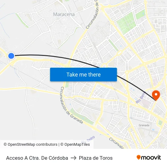 Acceso A Ctra. De Córdoba to Plaza de Toros map