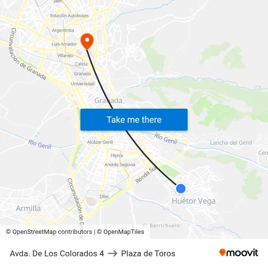 Avda. De Los Colorados 4 to Plaza de Toros map