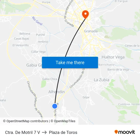 Ctra. De Motril 7 V to Plaza de Toros map